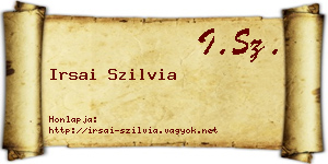 Irsai Szilvia névjegykártya