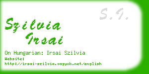 szilvia irsai business card